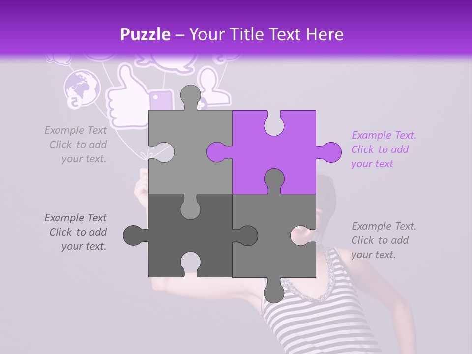 A Woman Holding A Bunch Of Social Media Icons PowerPoint Template