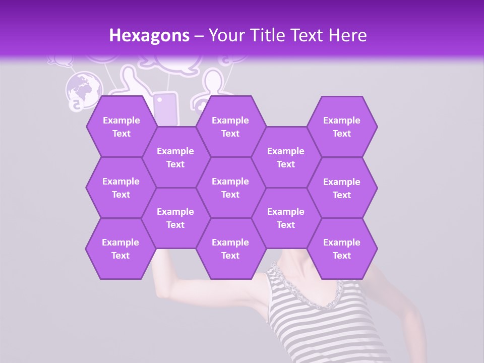 A Woman Holding A Bunch Of Social Media Icons PowerPoint Template