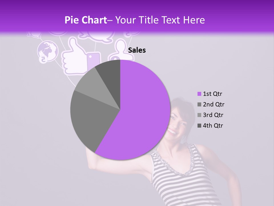 A Woman Holding A Bunch Of Social Media Icons PowerPoint Template