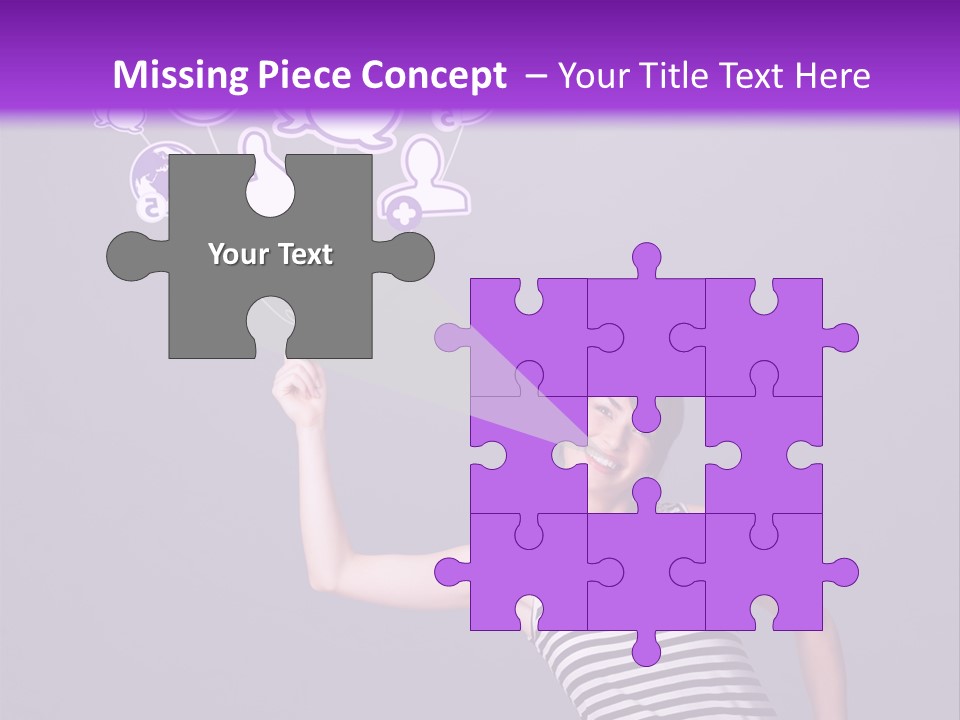 A Woman Holding A Bunch Of Social Media Icons PowerPoint Template