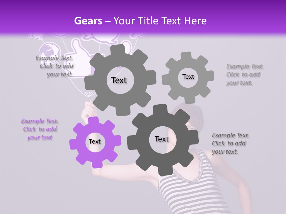 A Woman Holding A Bunch Of Social Media Icons PowerPoint Template