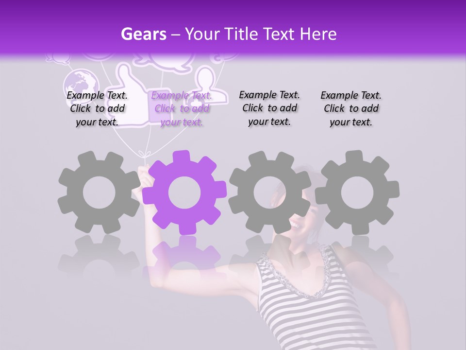 A Woman Holding A Bunch Of Social Media Icons PowerPoint Template