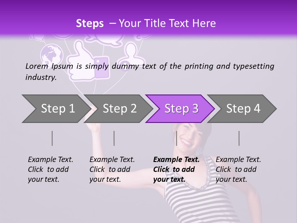 A Woman Holding A Bunch Of Social Media Icons PowerPoint Template