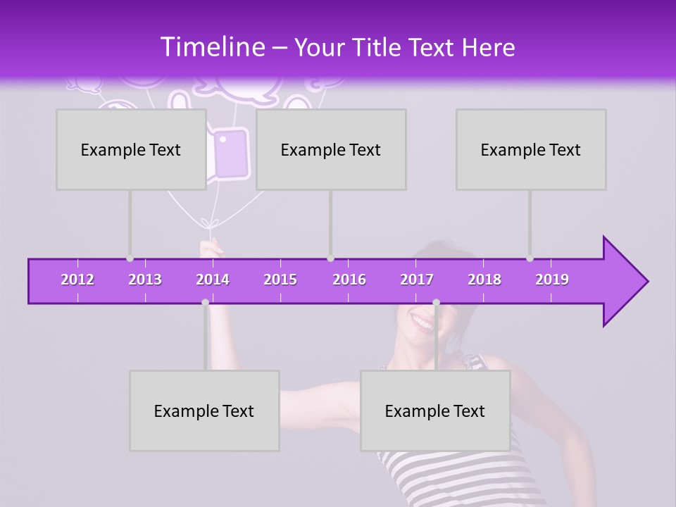 A Woman Holding A Bunch Of Social Media Icons PowerPoint Template