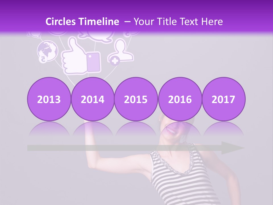 A Woman Holding A Bunch Of Social Media Icons PowerPoint Template