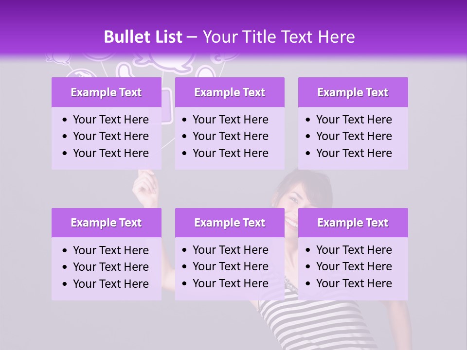 A Woman Holding A Bunch Of Social Media Icons PowerPoint Template