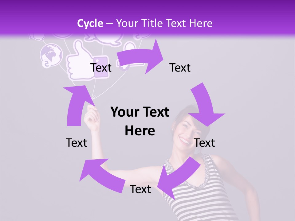 A Woman Holding A Bunch Of Social Media Icons PowerPoint Template