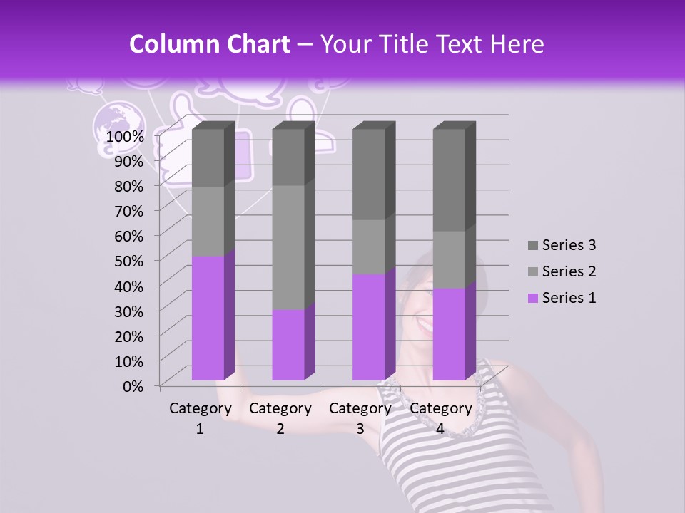 A Woman Holding A Bunch Of Social Media Icons PowerPoint Template