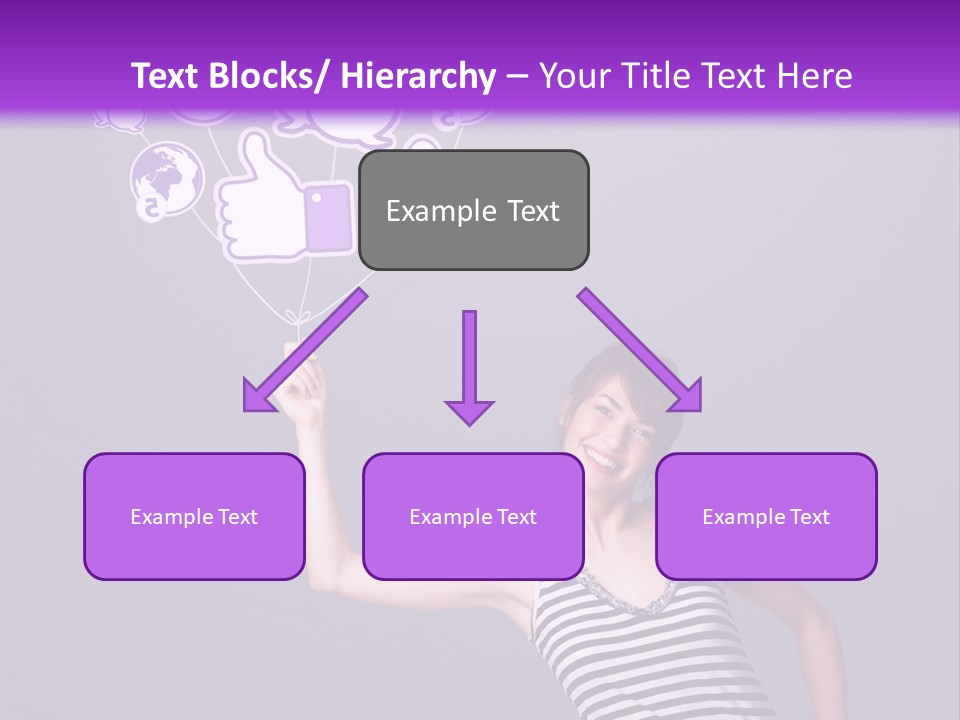 A Woman Holding A Bunch Of Social Media Icons PowerPoint Template