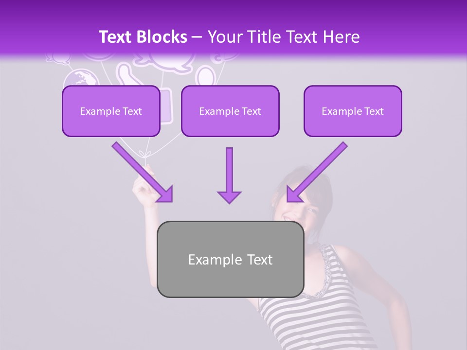 A Woman Holding A Bunch Of Social Media Icons PowerPoint Template
