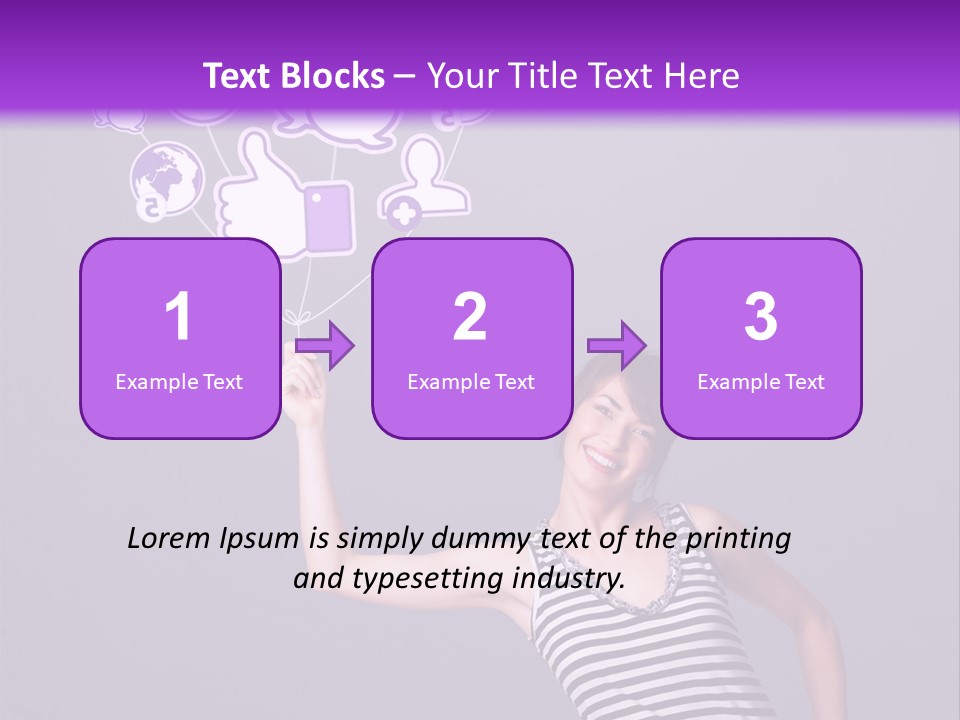 A Woman Holding A Bunch Of Social Media Icons PowerPoint Template