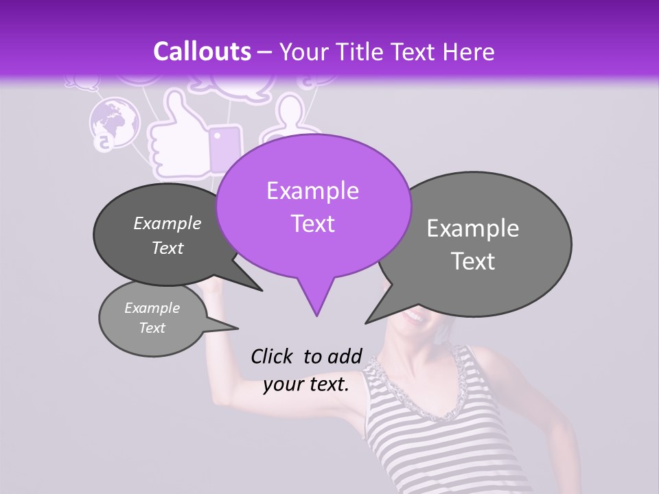 A Woman Holding A Bunch Of Social Media Icons PowerPoint Template