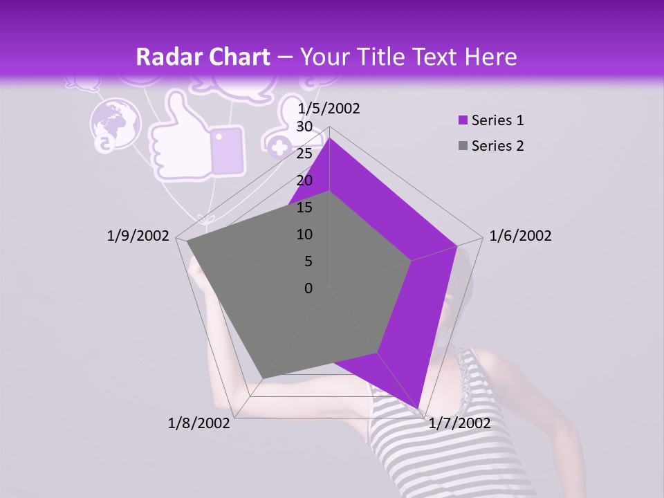 A Woman Holding A Bunch Of Social Media Icons PowerPoint Template