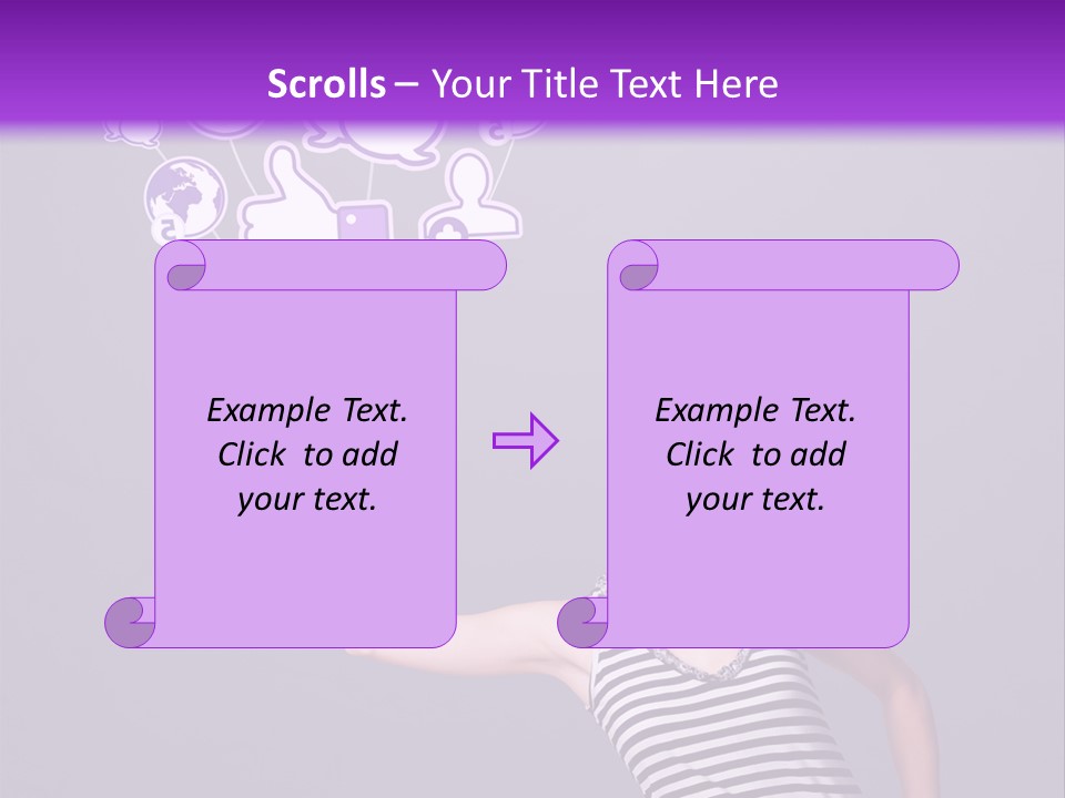 A Woman Holding A Bunch Of Social Media Icons PowerPoint Template