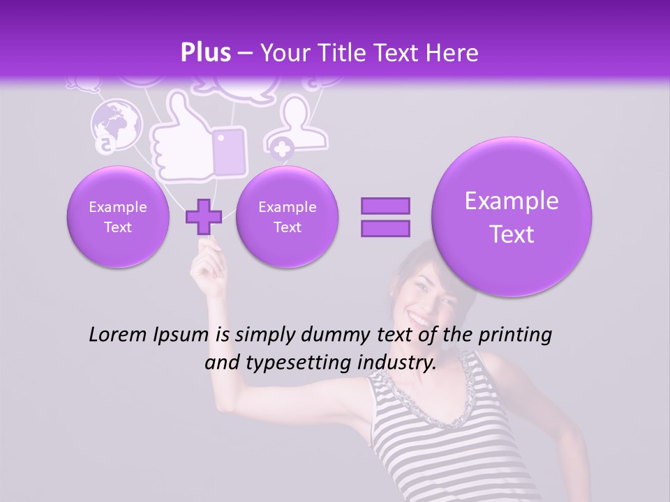 A Woman Holding A Bunch Of Social Media Icons PowerPoint Template