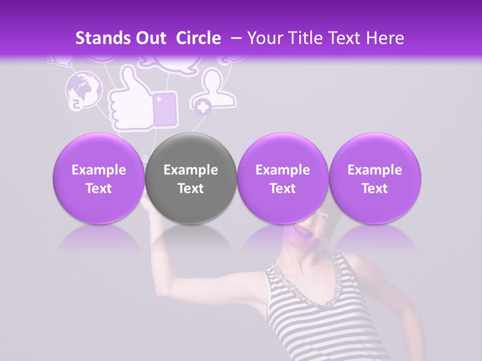 A Woman Holding A Bunch Of Social Media Icons PowerPoint Template