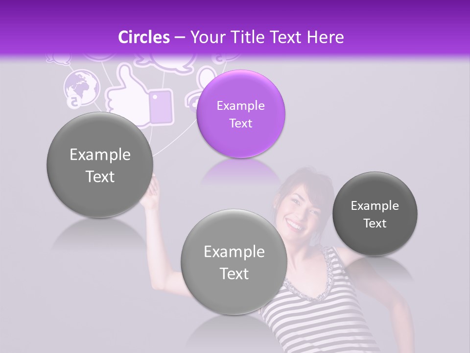 A Woman Holding A Bunch Of Social Media Icons PowerPoint Template