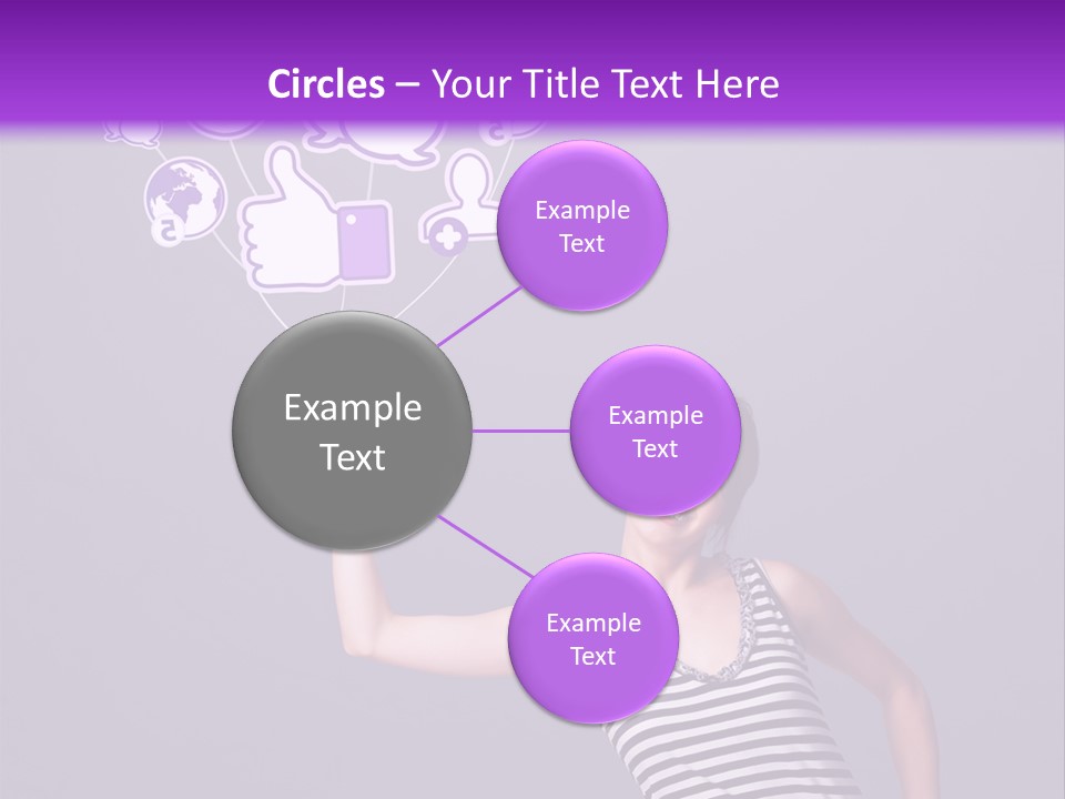 A Woman Holding A Bunch Of Social Media Icons PowerPoint Template