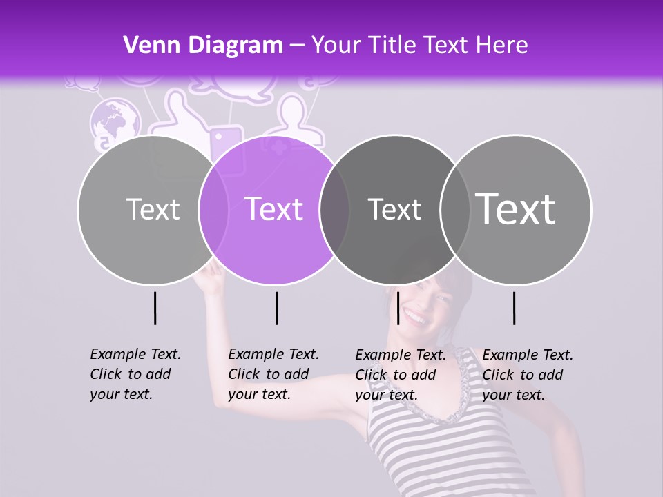 A Woman Holding A Bunch Of Social Media Icons PowerPoint Template