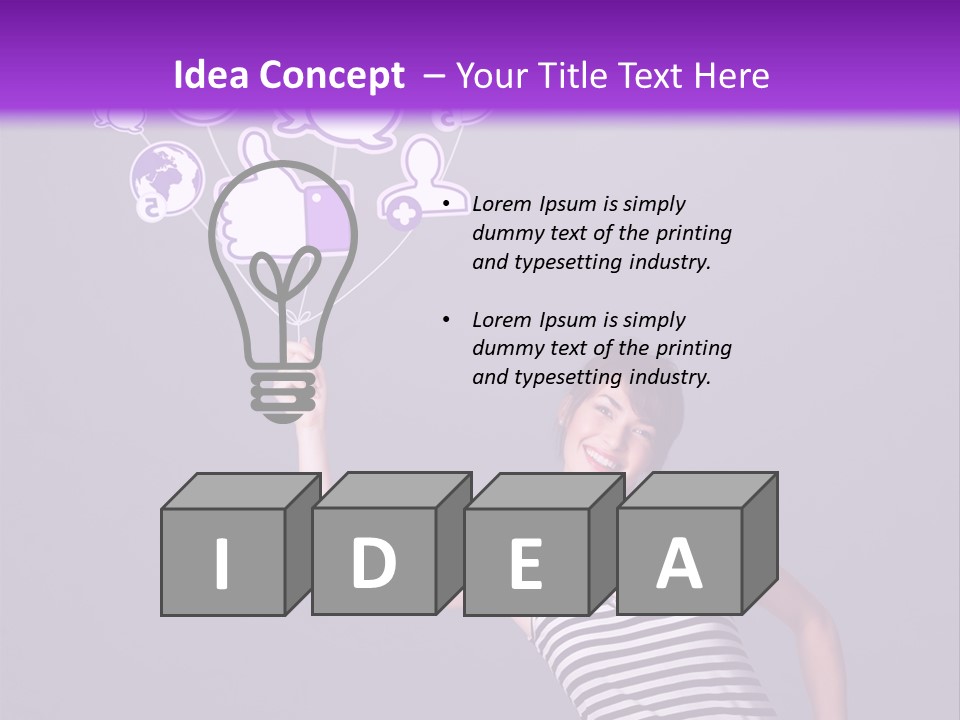 A Woman Holding A Bunch Of Social Media Icons PowerPoint Template