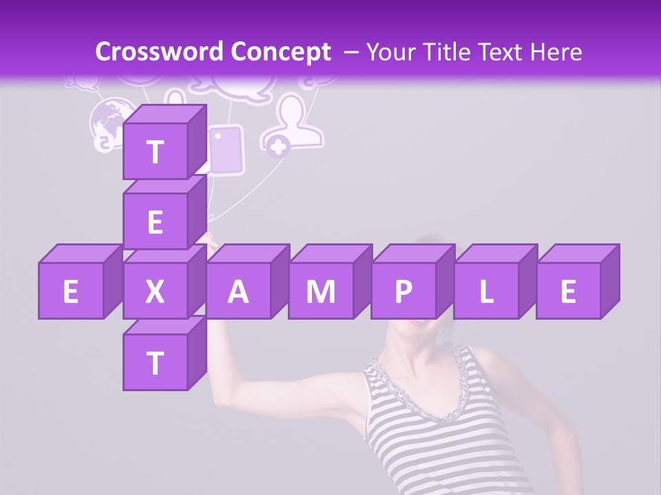 A Woman Holding A Bunch Of Social Media Icons PowerPoint Template