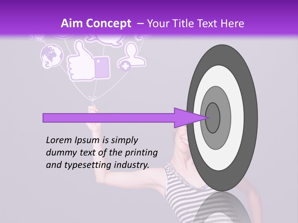 A Woman Holding A Bunch Of Social Media Icons PowerPoint Template