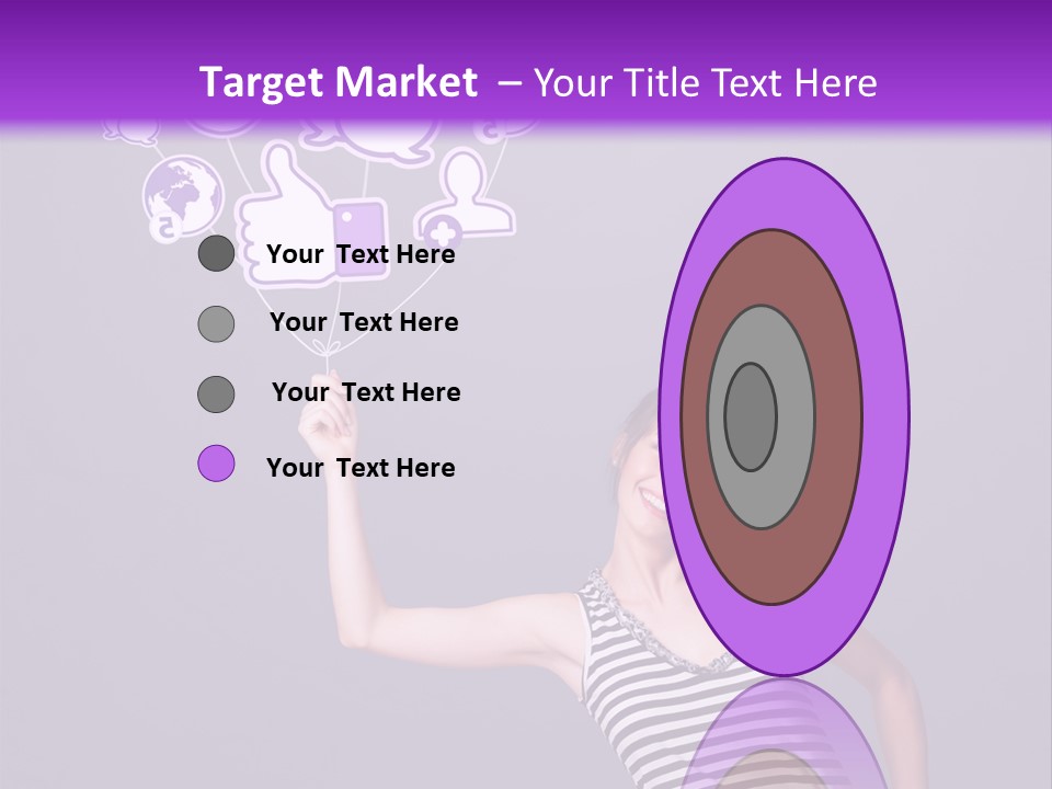 A Woman Holding A Bunch Of Social Media Icons PowerPoint Template