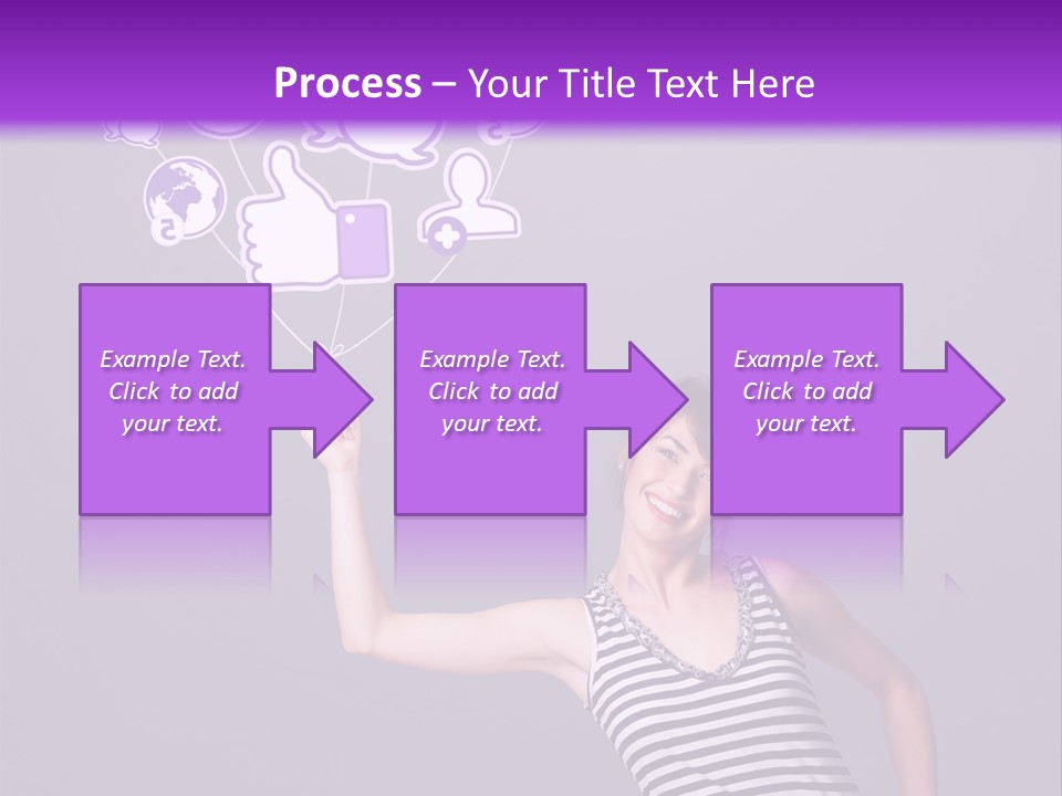 A Woman Holding A Bunch Of Social Media Icons PowerPoint Template