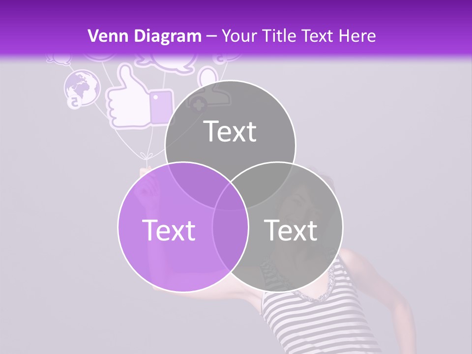 A Woman Holding A Bunch Of Social Media Icons PowerPoint Template