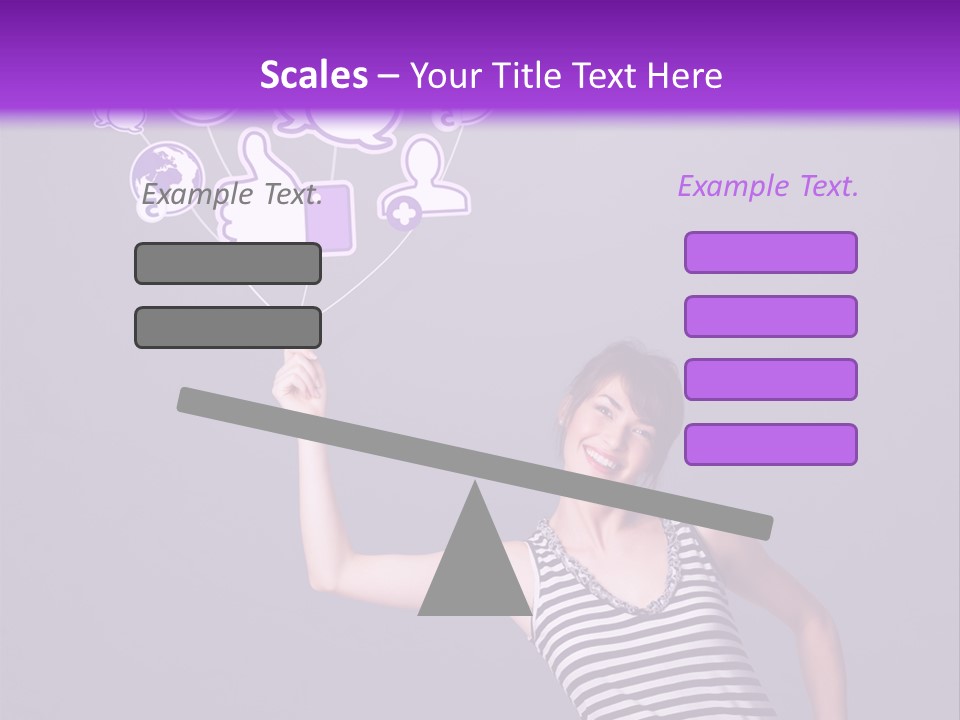 A Woman Holding A Bunch Of Social Media Icons PowerPoint Template