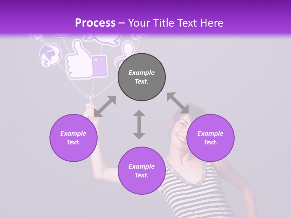 A Woman Holding A Bunch Of Social Media Icons PowerPoint Template