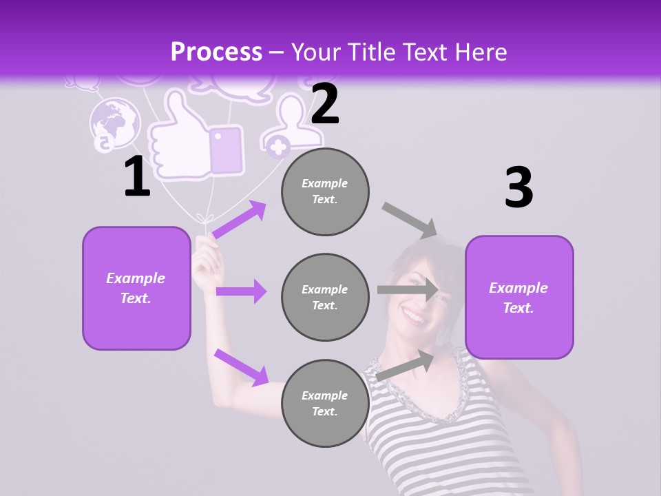 A Woman Holding A Bunch Of Social Media Icons PowerPoint Template