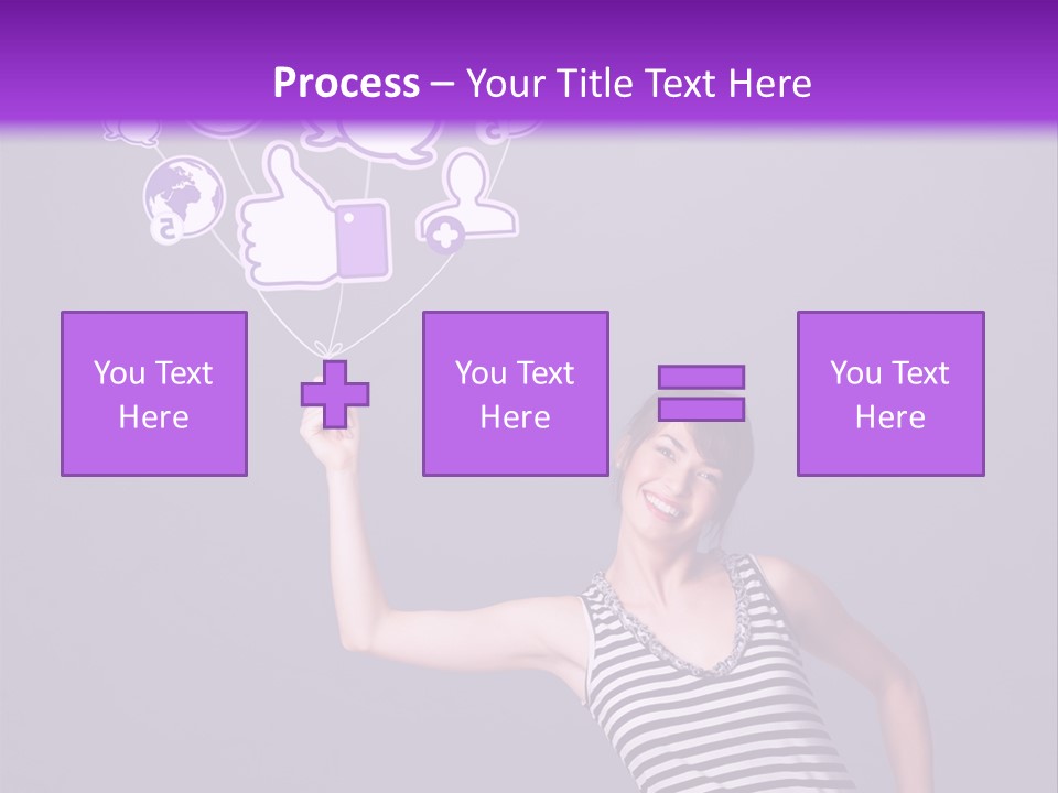 A Woman Holding A Bunch Of Social Media Icons PowerPoint Template