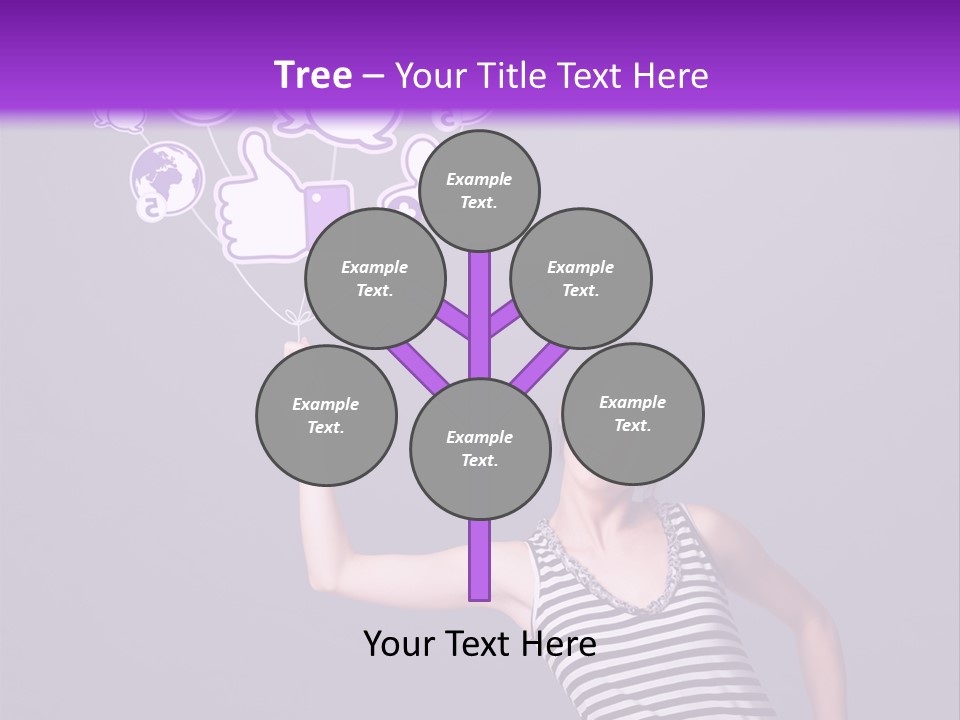 A Woman Holding A Bunch Of Social Media Icons PowerPoint Template