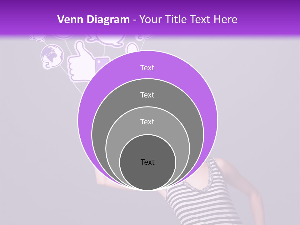 A Woman Holding A Bunch Of Social Media Icons PowerPoint Template