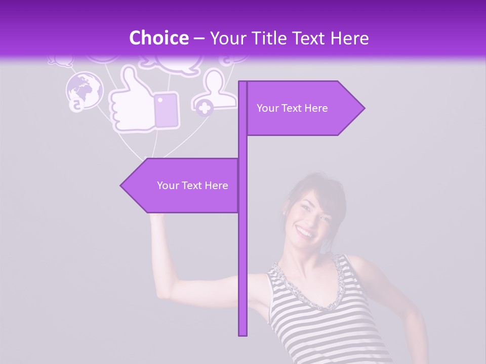 A Woman Holding A Bunch Of Social Media Icons PowerPoint Template