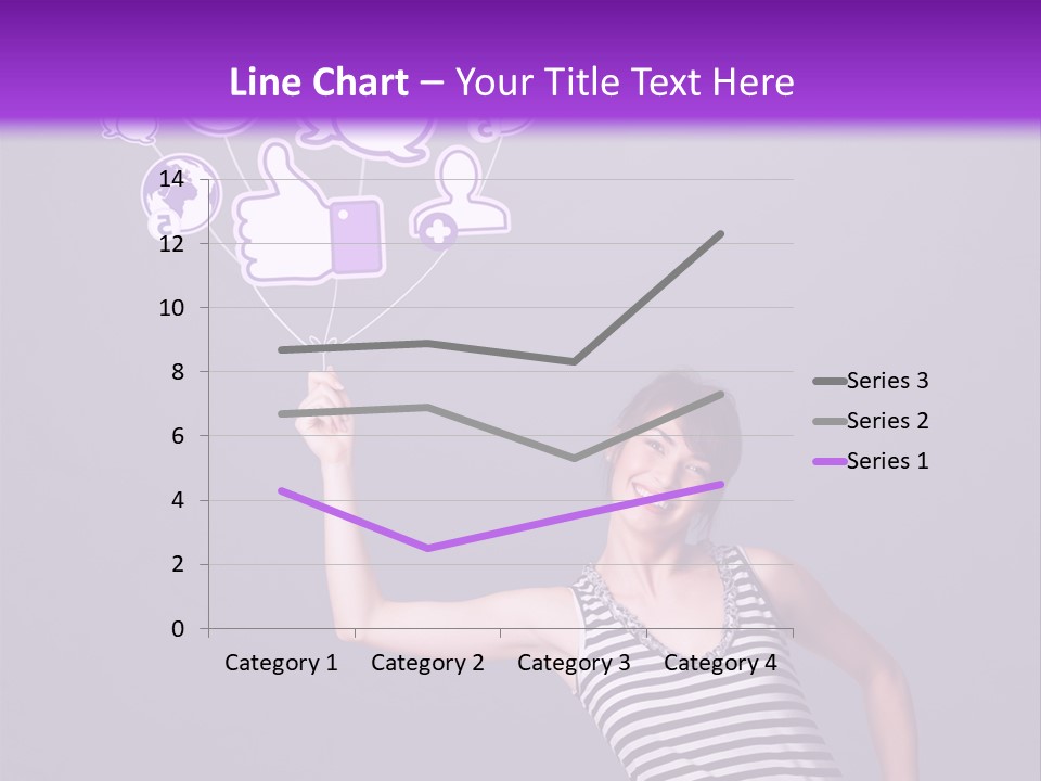 A Woman Holding A Bunch Of Social Media Icons PowerPoint Template