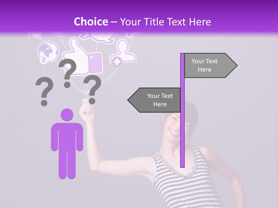 A Woman Holding A Bunch Of Social Media Icons PowerPoint Template