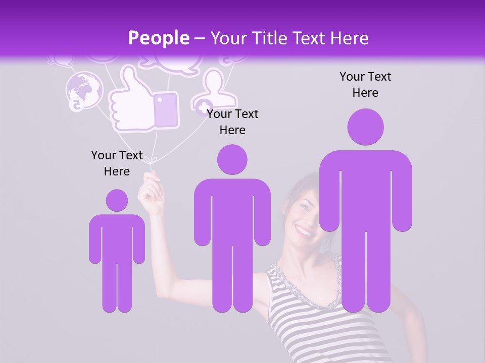 A Woman Holding A Bunch Of Social Media Icons PowerPoint Template