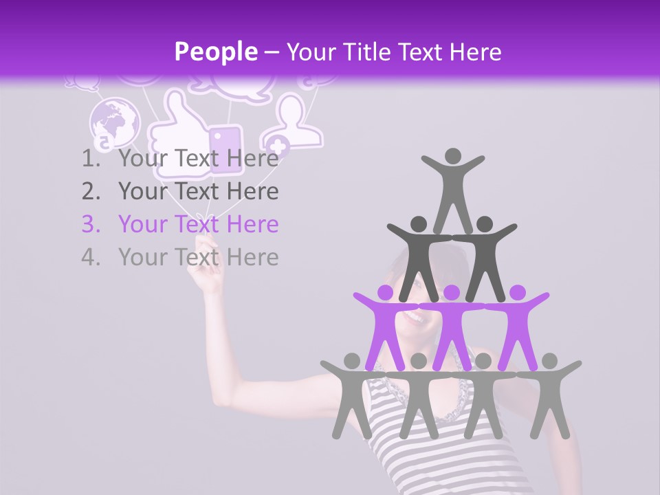 A Woman Holding A Bunch Of Social Media Icons PowerPoint Template