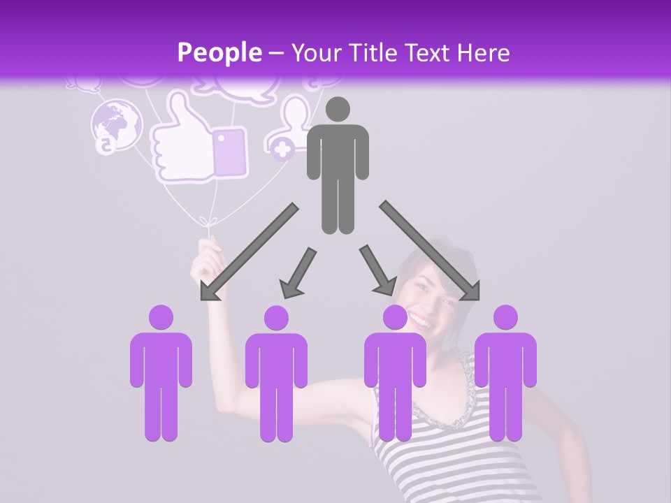 A Woman Holding A Bunch Of Social Media Icons PowerPoint Template