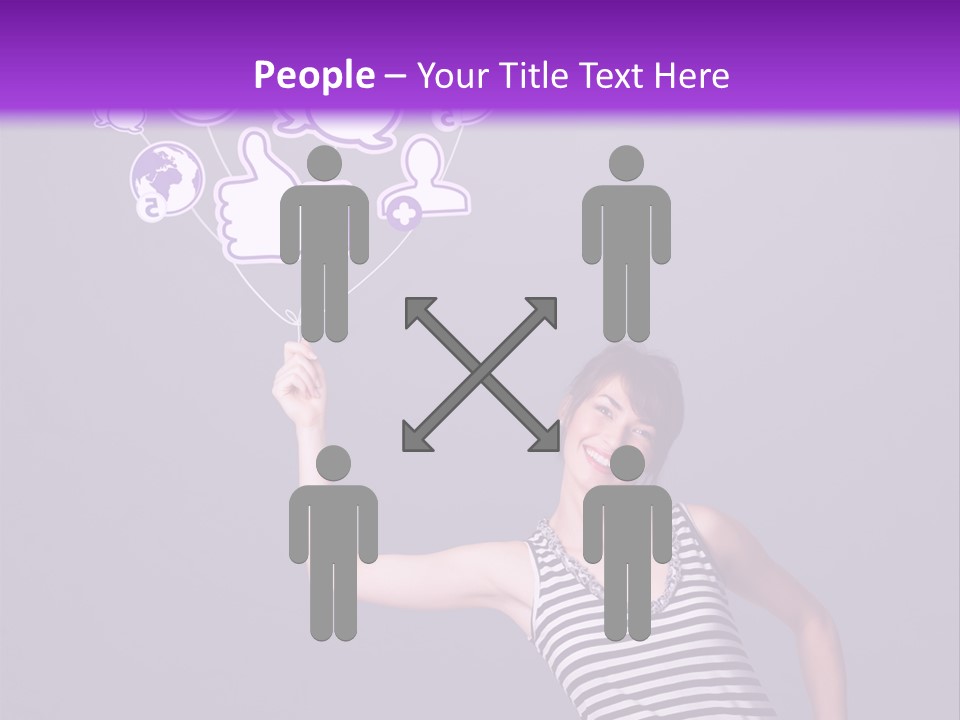 A Woman Holding A Bunch Of Social Media Icons PowerPoint Template