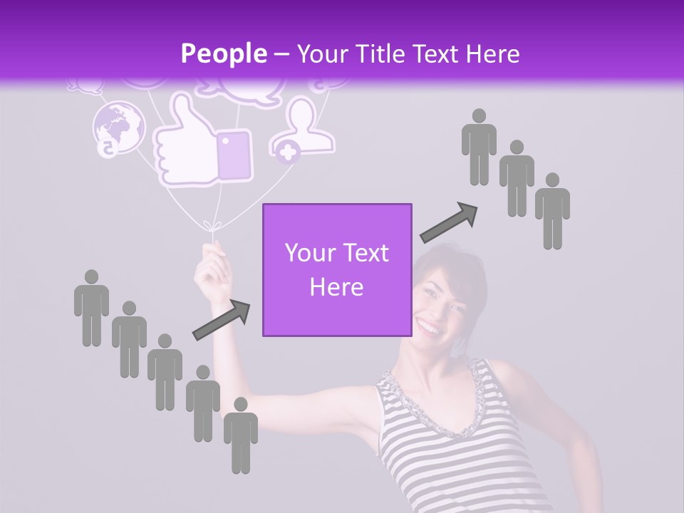 A Woman Holding A Bunch Of Social Media Icons PowerPoint Template