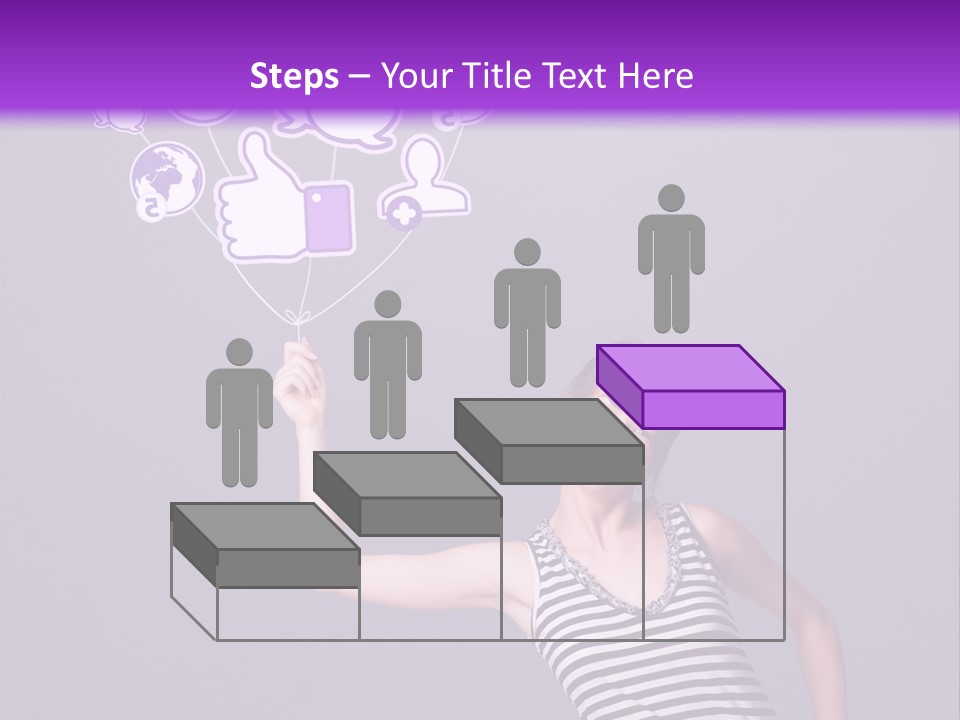 A Woman Holding A Bunch Of Social Media Icons PowerPoint Template