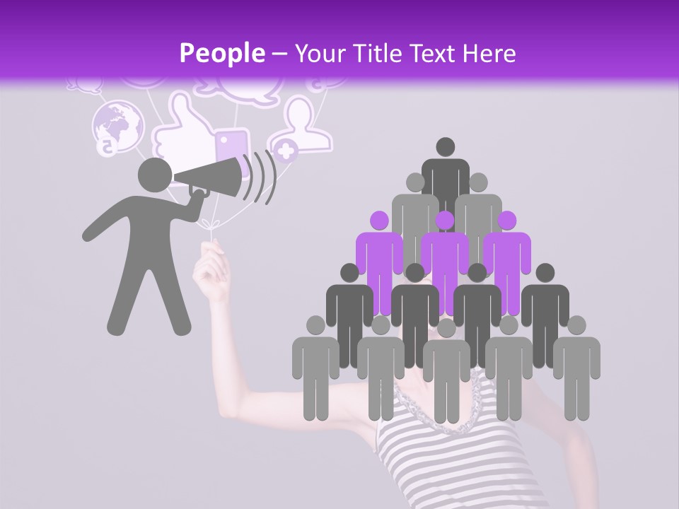 A Woman Holding A Bunch Of Social Media Icons PowerPoint Template