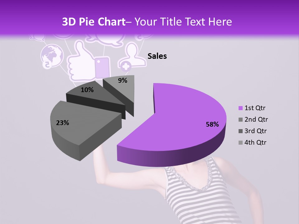 A Woman Holding A Bunch Of Social Media Icons PowerPoint Template