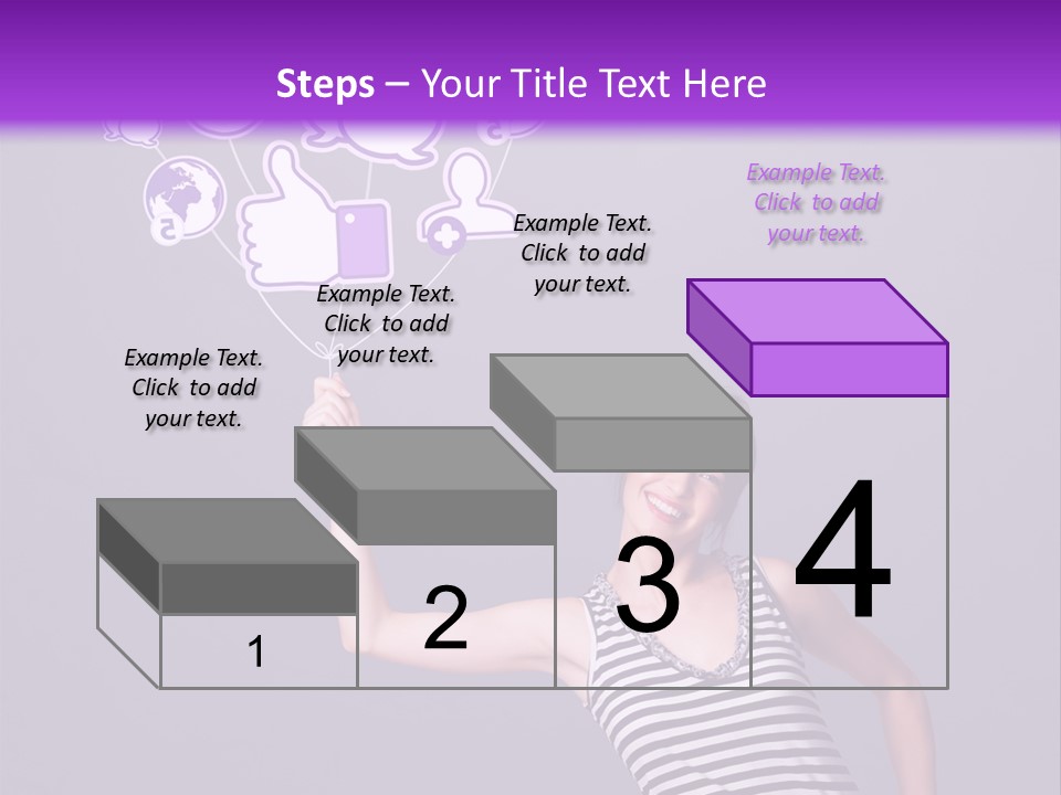 A Woman Holding A Bunch Of Social Media Icons PowerPoint Template