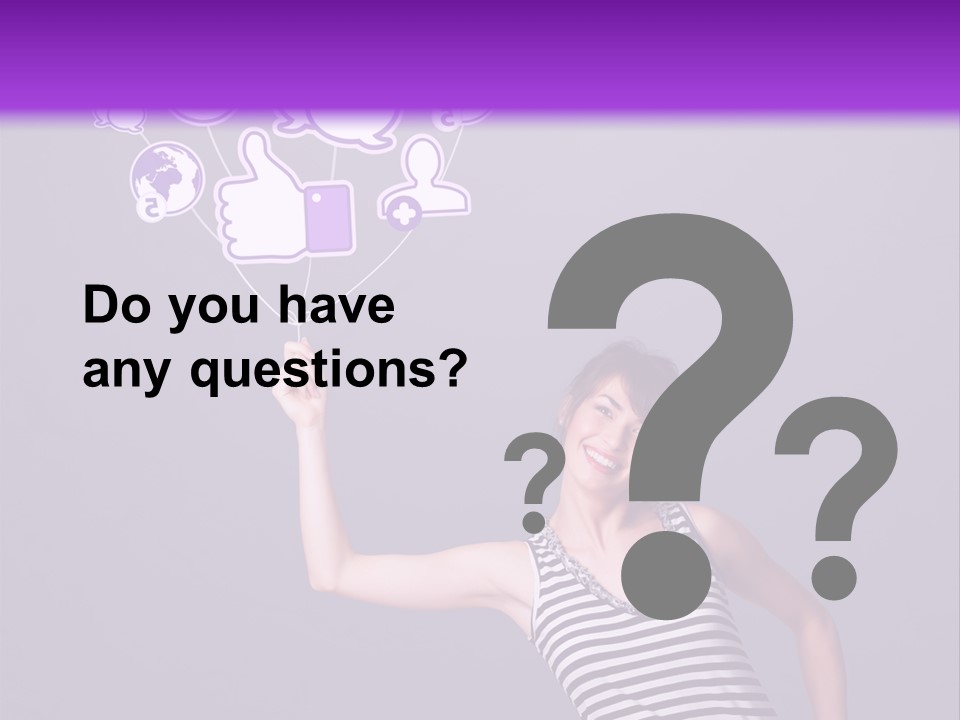 A Woman Holding A Bunch Of Social Media Icons PowerPoint Template