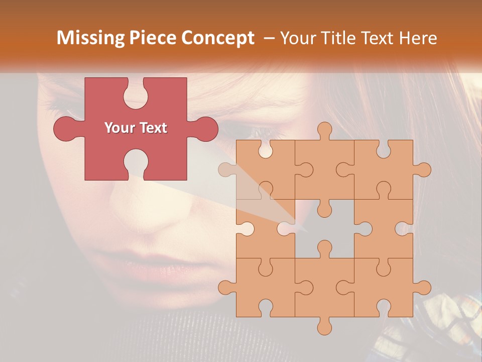 A Young Girl Is Looking Down At Her Tie PowerPoint Template