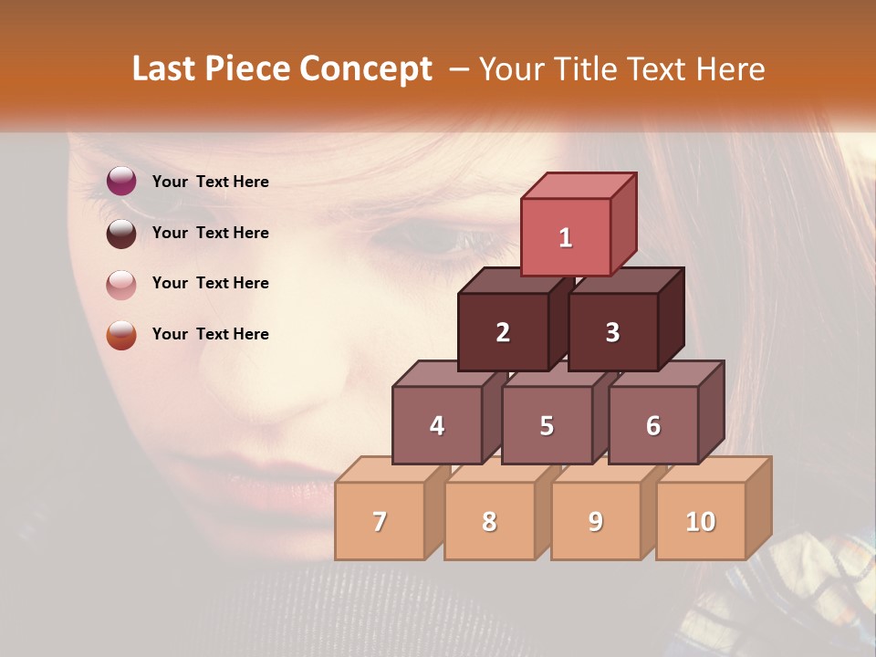 A Young Girl Is Looking Down At Her Tie PowerPoint Template